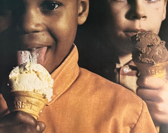 komt in alle smaken kinderen ijs vrede jaren 1970 vintage poster