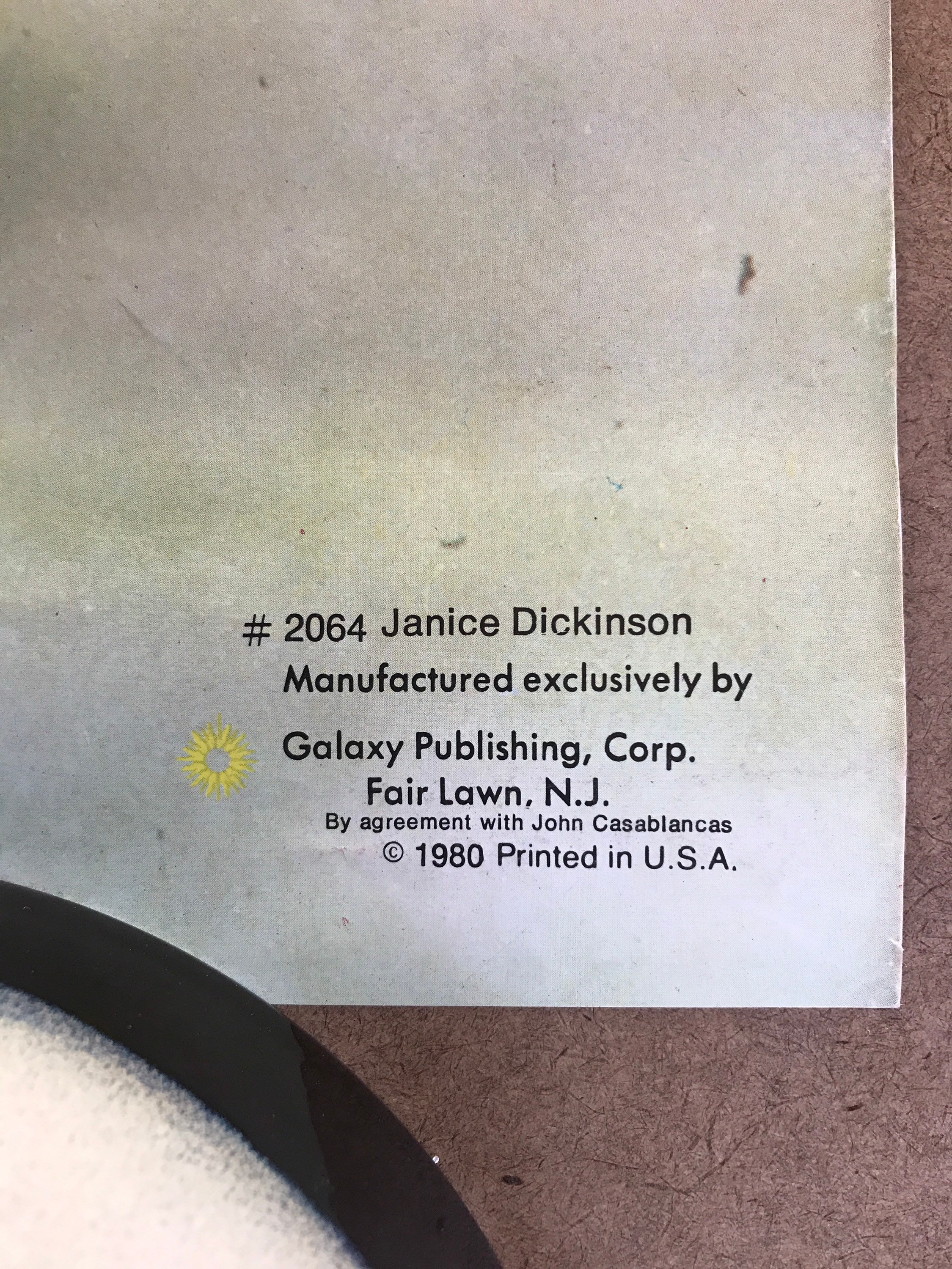 Vintage Original 1980s Janice Dickson Nude Pinup Poster 1980 Sexy Model ...
