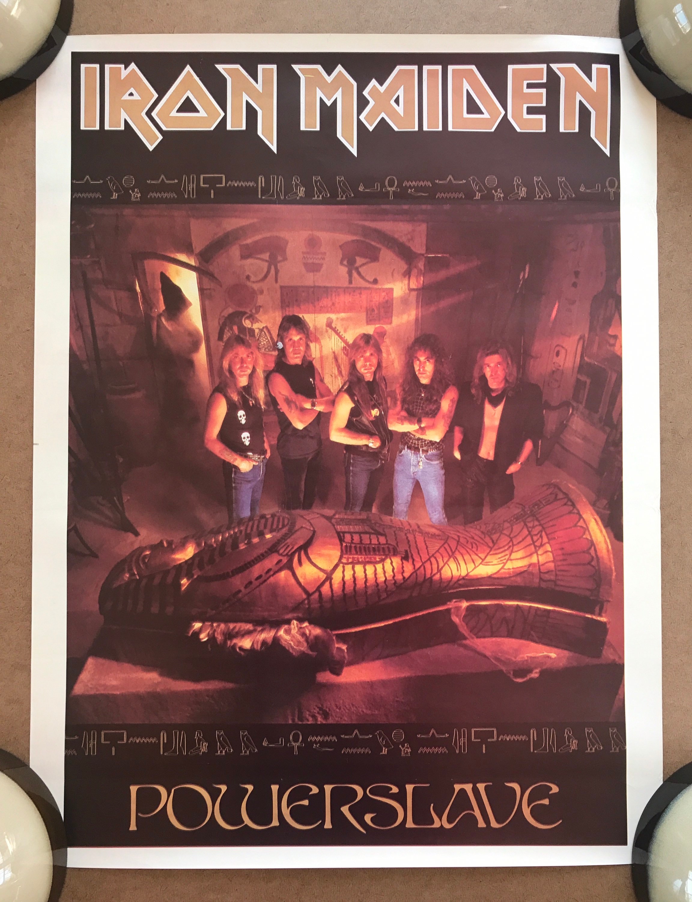 Vintage Original 1980s Iron Maiden Powerslave Mini Poster Power