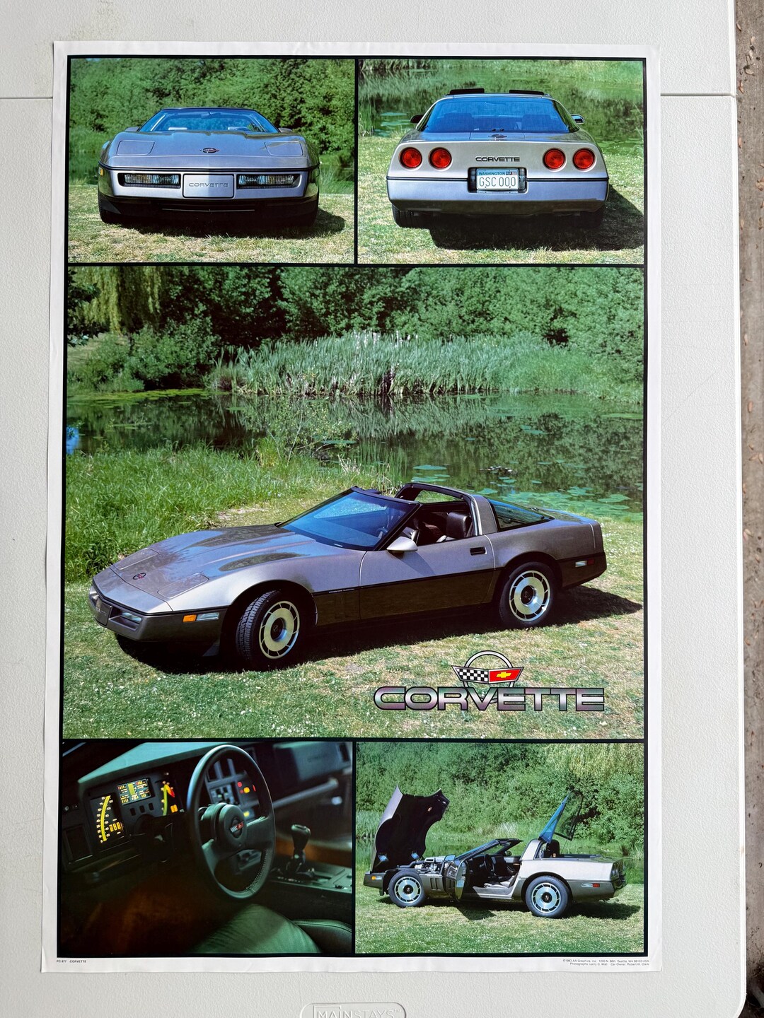 Corvette Poster 1983 Sports Car Vintage Cars Sports Car Collage
