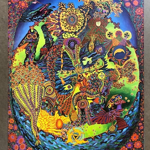 Vintage Poster Pipe Dreams East Totem West 1960s Psychedelic Smoke Shop Weed Drugs arte abstracto
