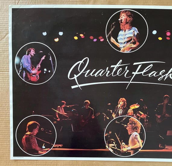 Original Vintage 1982 Quarterflash Concert Collage Poster 80s Rock