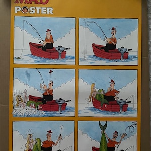 Fisherman Poster MAD Magazine 1977 póster vintage original