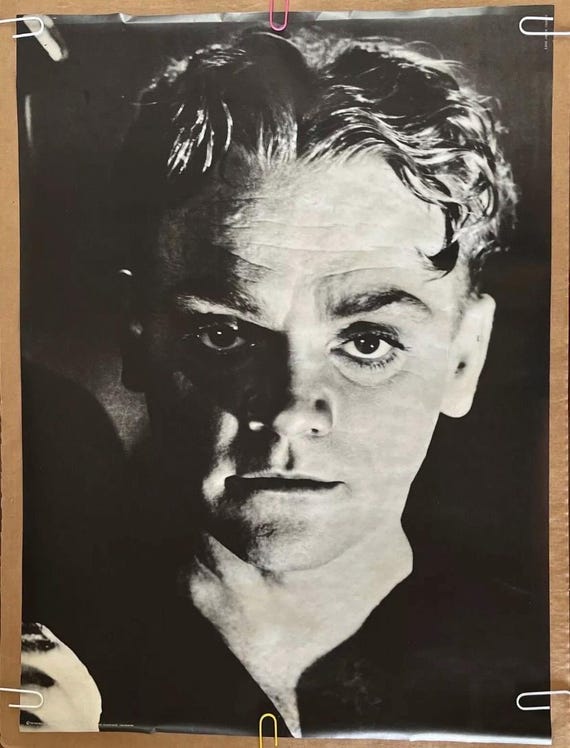 アート・デザイン・音楽 JAMES CAGNEY a celebration Vintage Original 1970s Actor Dancer James Cagney Headshot Poster