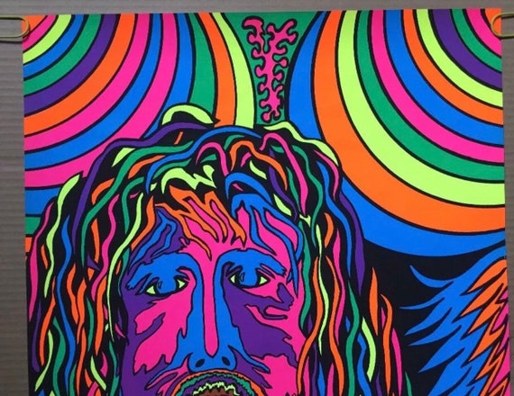 Jesus Christ Superstar Vintage Blacklight Poster Psychedelic Pin