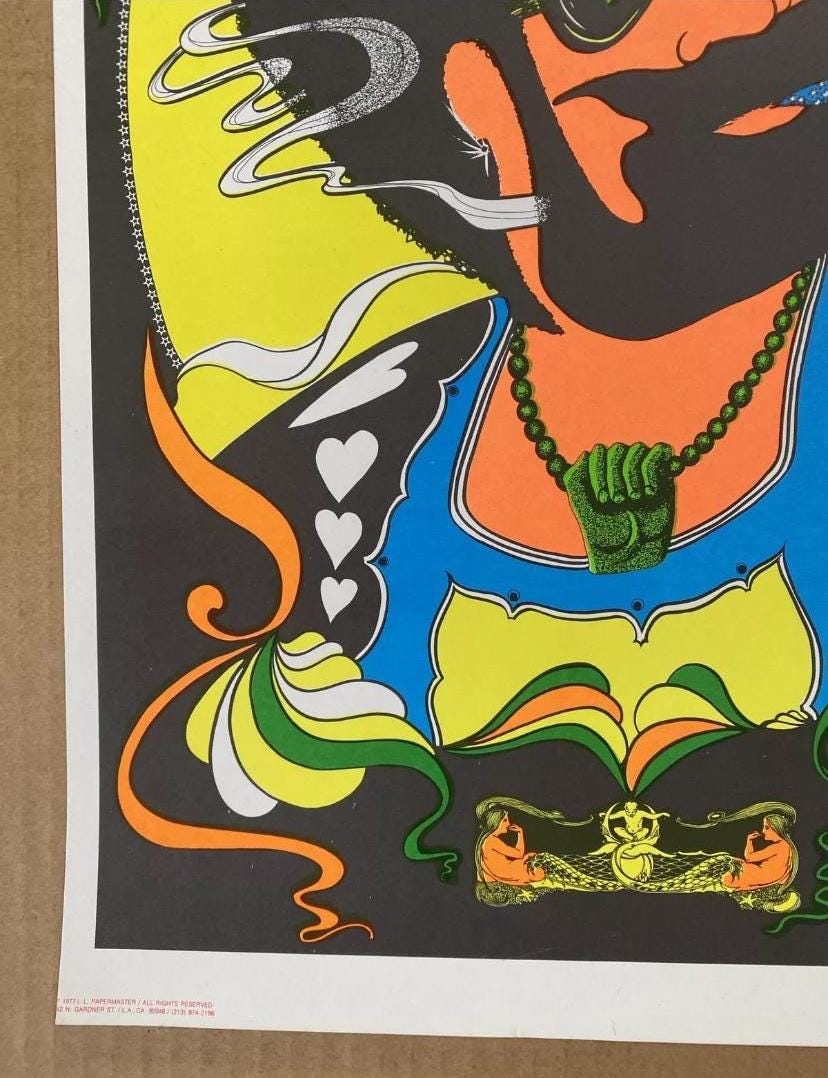 Keep A Puffin Blacklight Poster Vintage Original Zig Zag Afro