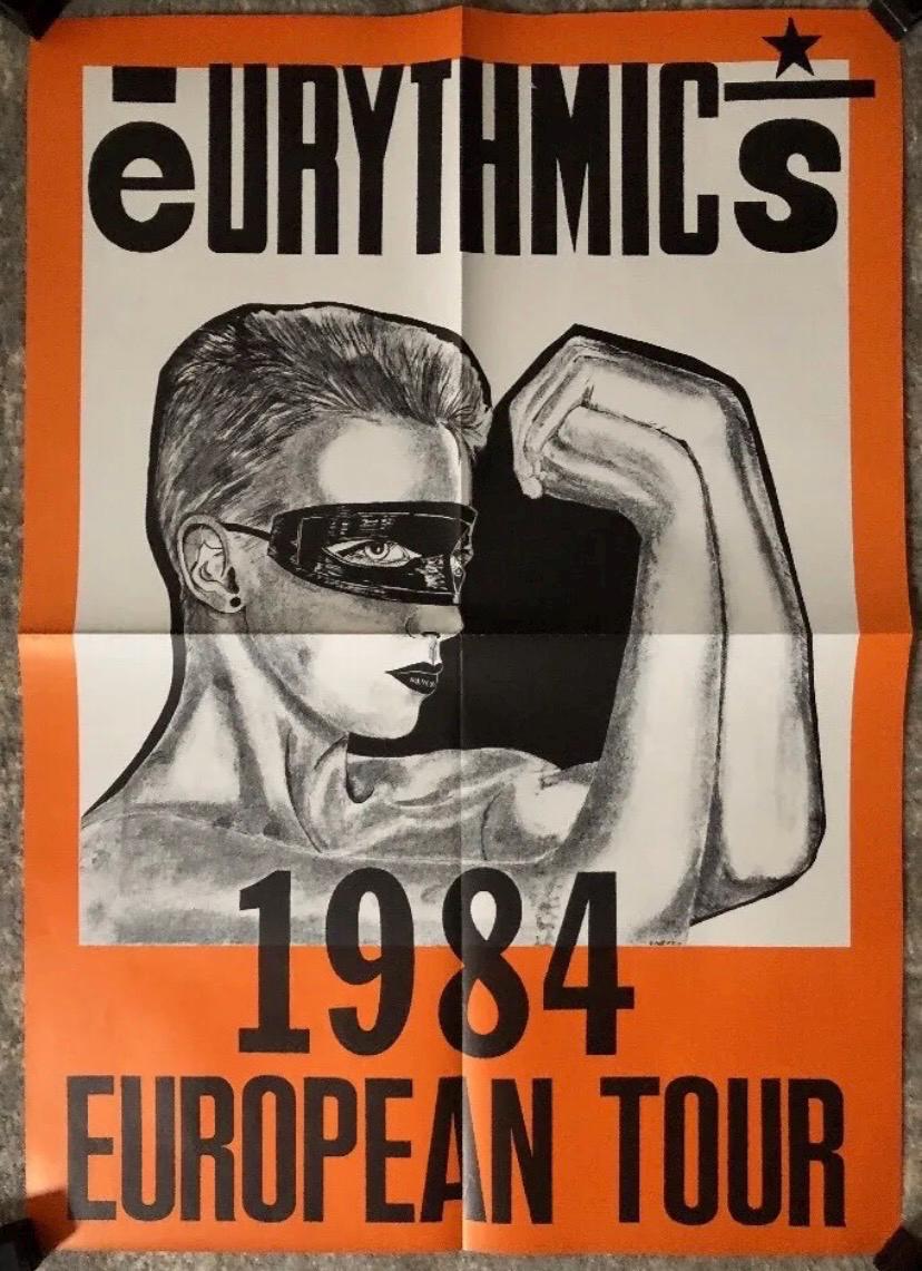 Eurythmics Vintage Poster 1984 European Tour Original Music Pin-up