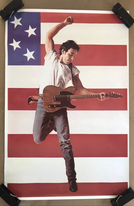 Vintage Original 1970s 1980s Bruce Springsteen Poster Flag Rock Music ...
