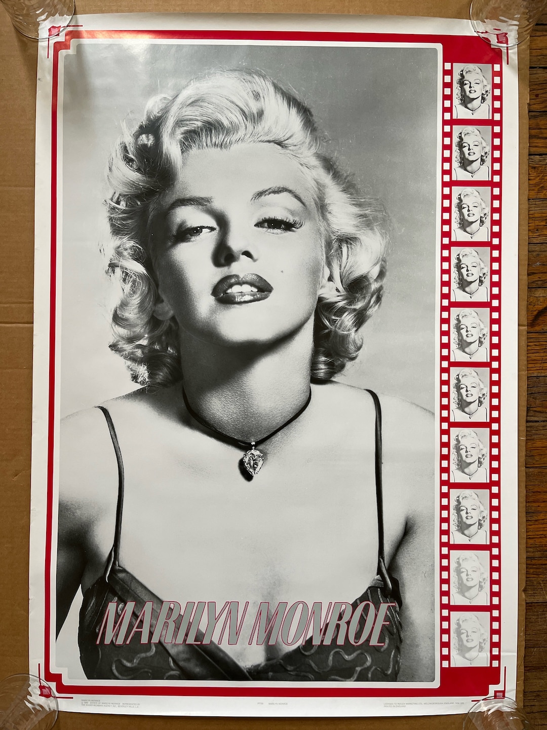 Vintage Poster Marilyn Monroe Black and White Movie Star 1980s Pinup - Etsy