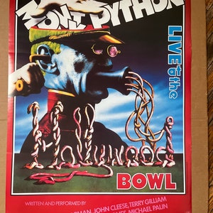 cartel vintage Monty python en vivo en el tazón impresión de la década de 1990