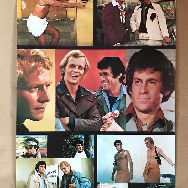 Vintage original 1976 70s Starsky and Hutch movie collage poster movie memorabilia cops police numbered