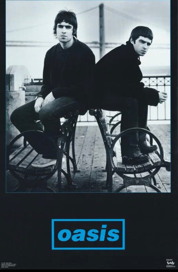 Oasis Vintage Poster Group Shot Music Memorabilia Pinup Photo