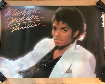 Originale Vintage 1980s Michael Jackson Thriller Poster MJ Music Memorabilia