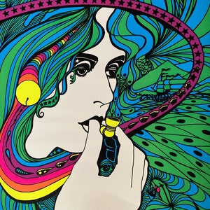 Acid Queen Original Vintage Poster Blacklight Tom Gatz Psychedelic