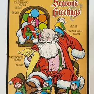 Santa's Helpers Vintage Original Poster Pro arts 1981 Santa Christmas Elves vacaciones de elfos