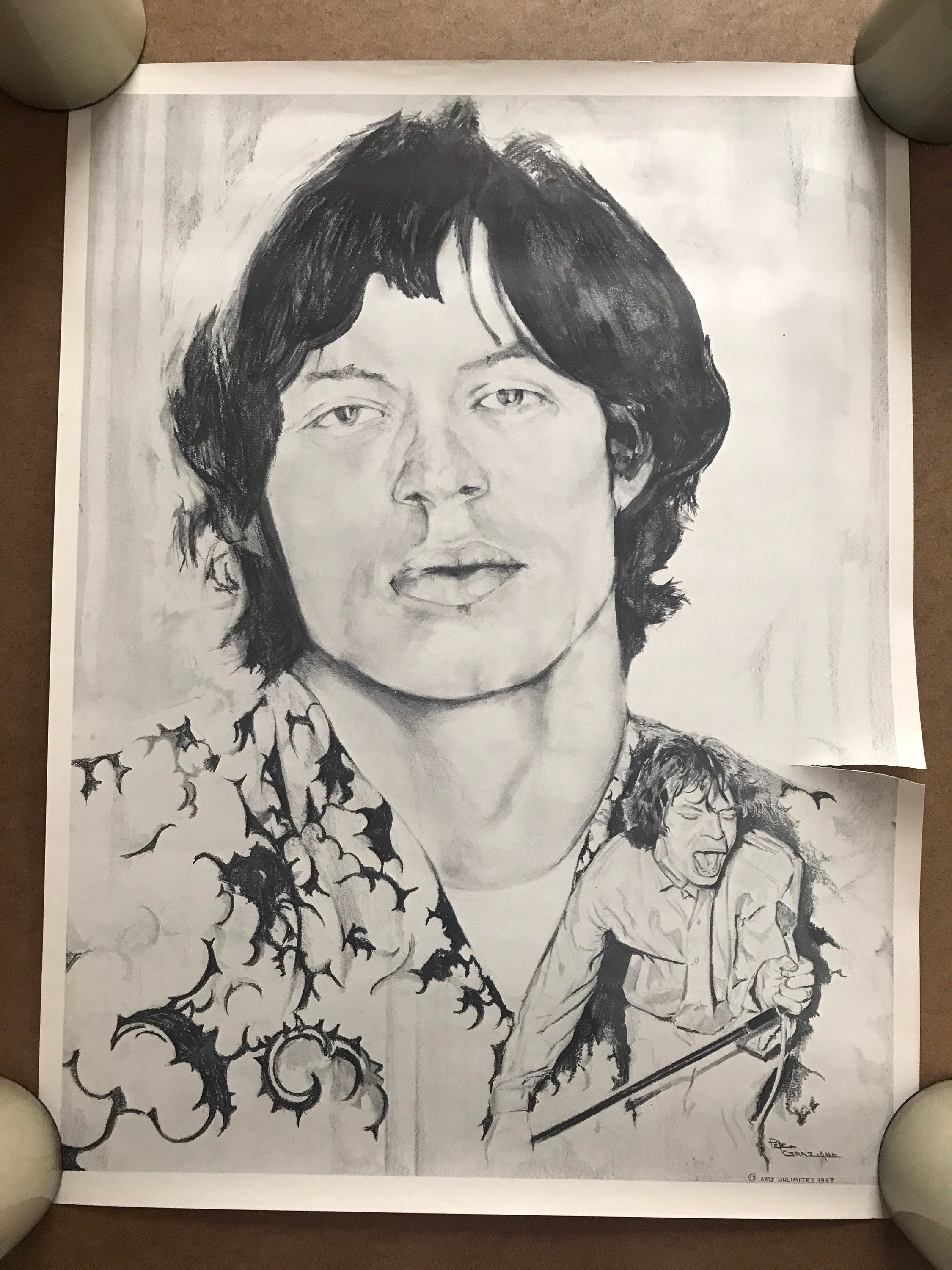 Vintage Original 1960s Mick Jagger Poster 1967 Music Etsy Australia