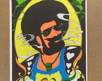1970's ヴィンテージ AFRO ZIG-ZAG MAN ポスター Keep A Puffin blacklight poster vintage original Zig Zag Afro Man