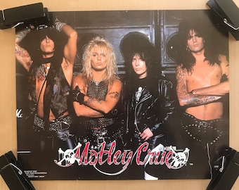 激レア！MOTLEY CRUE メンバー全員サイン入り写真カード ヴィンテージ オリジナル 1990 モトリー クルー グループ