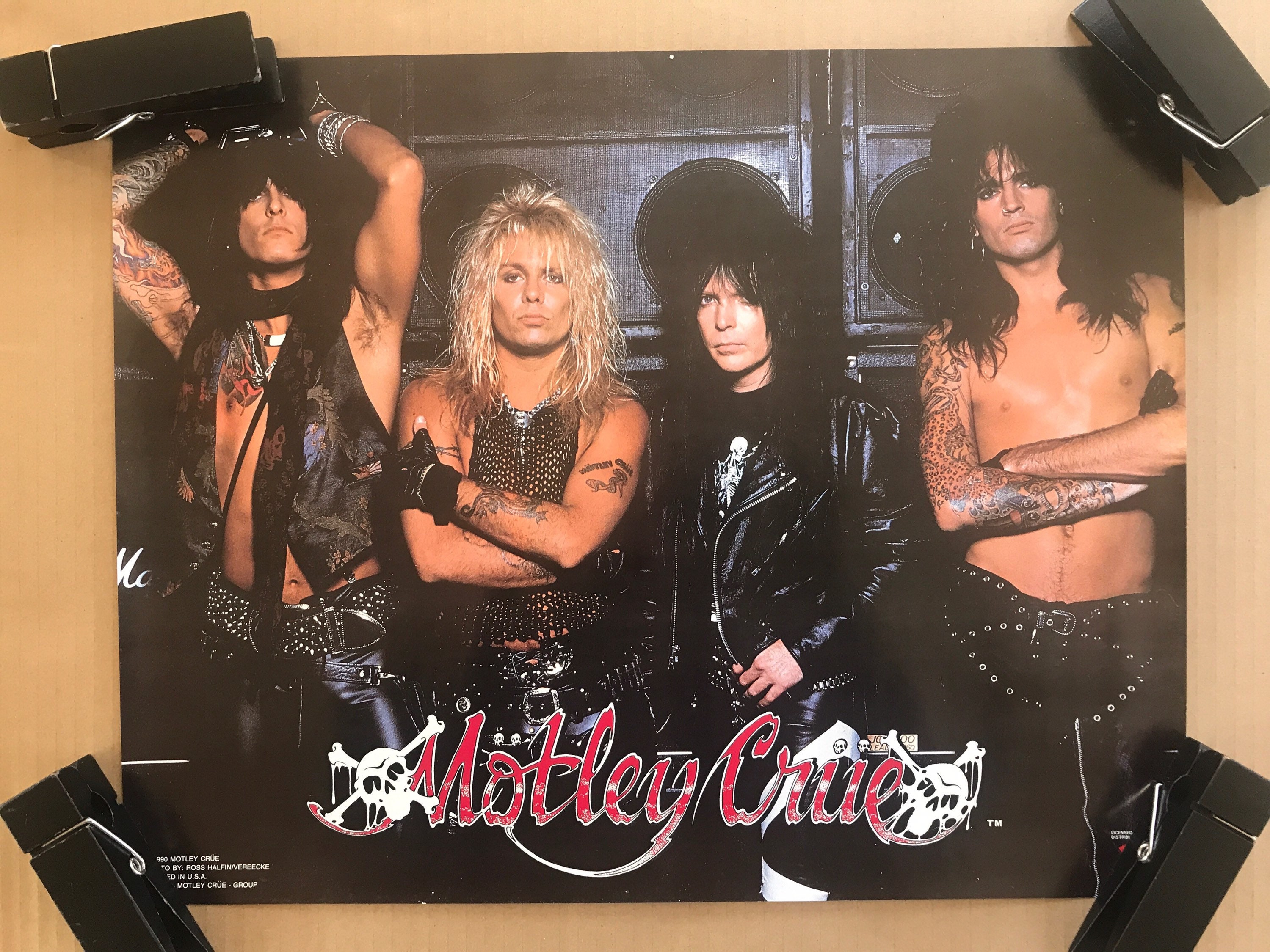 Vintage Original 1990 Motley Crue Group Shot Pinup Rock