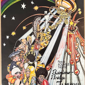 Vintage Original Poster Rainbow Bridge Aquarius Theatre 1970s Memorabilia Poster