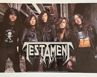 Original Testament Vintage Poster Group Shot 1990s Music