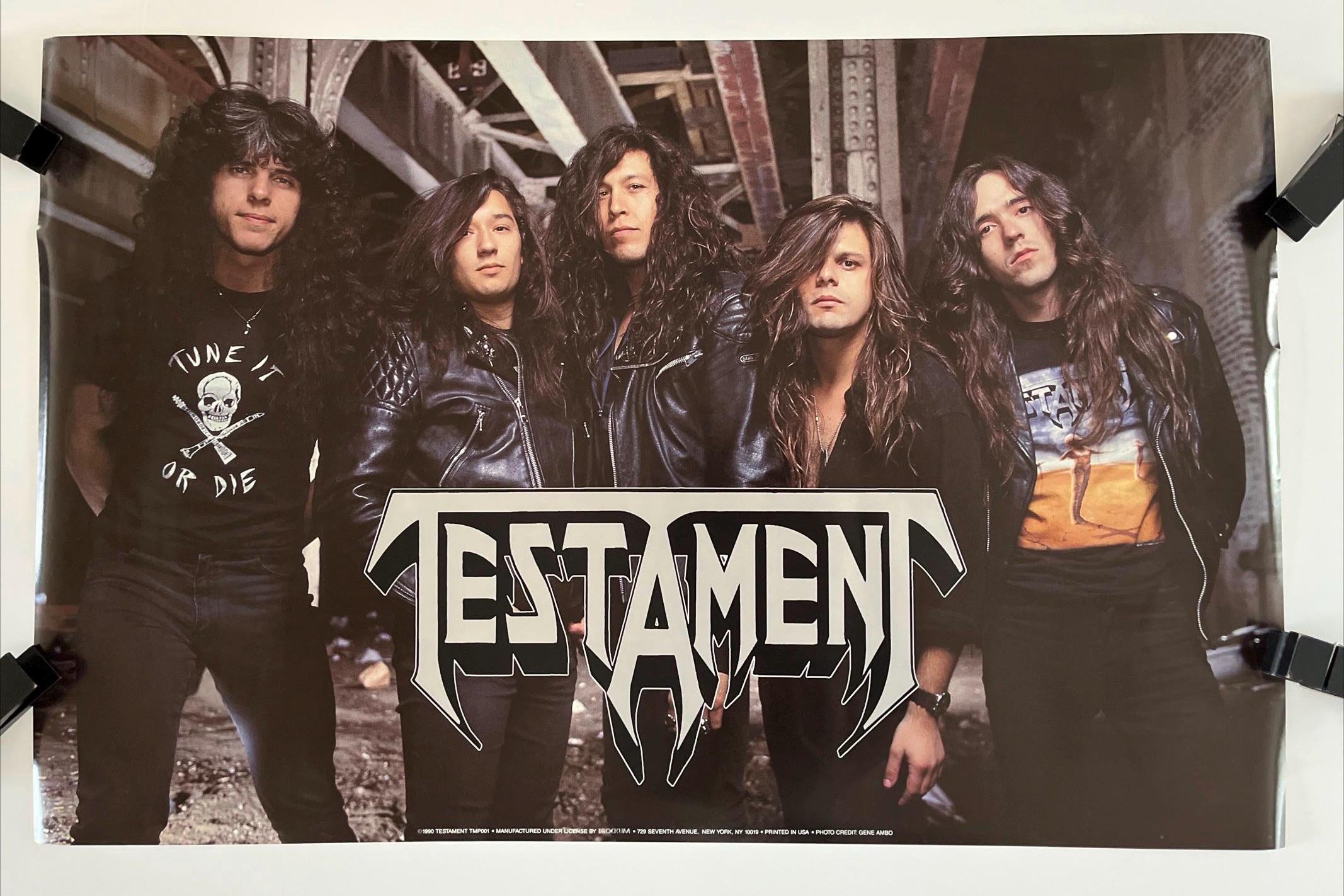 Original Testament Vintage Poster Group Shot 1990s Music