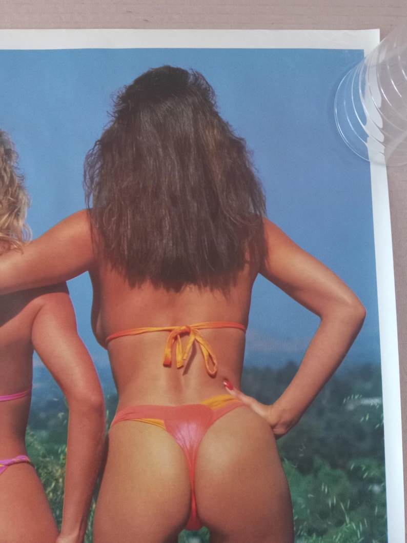 Vintage Original 1980s Bikini Trio Poster Summer Beach Retro Outdoors