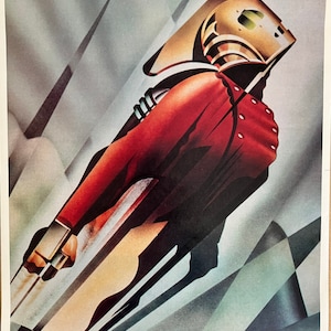 Cartel original vintage rocketeer Rocket Man Flash Comic Dibujos animados Animación Comic Memorabilia Póster