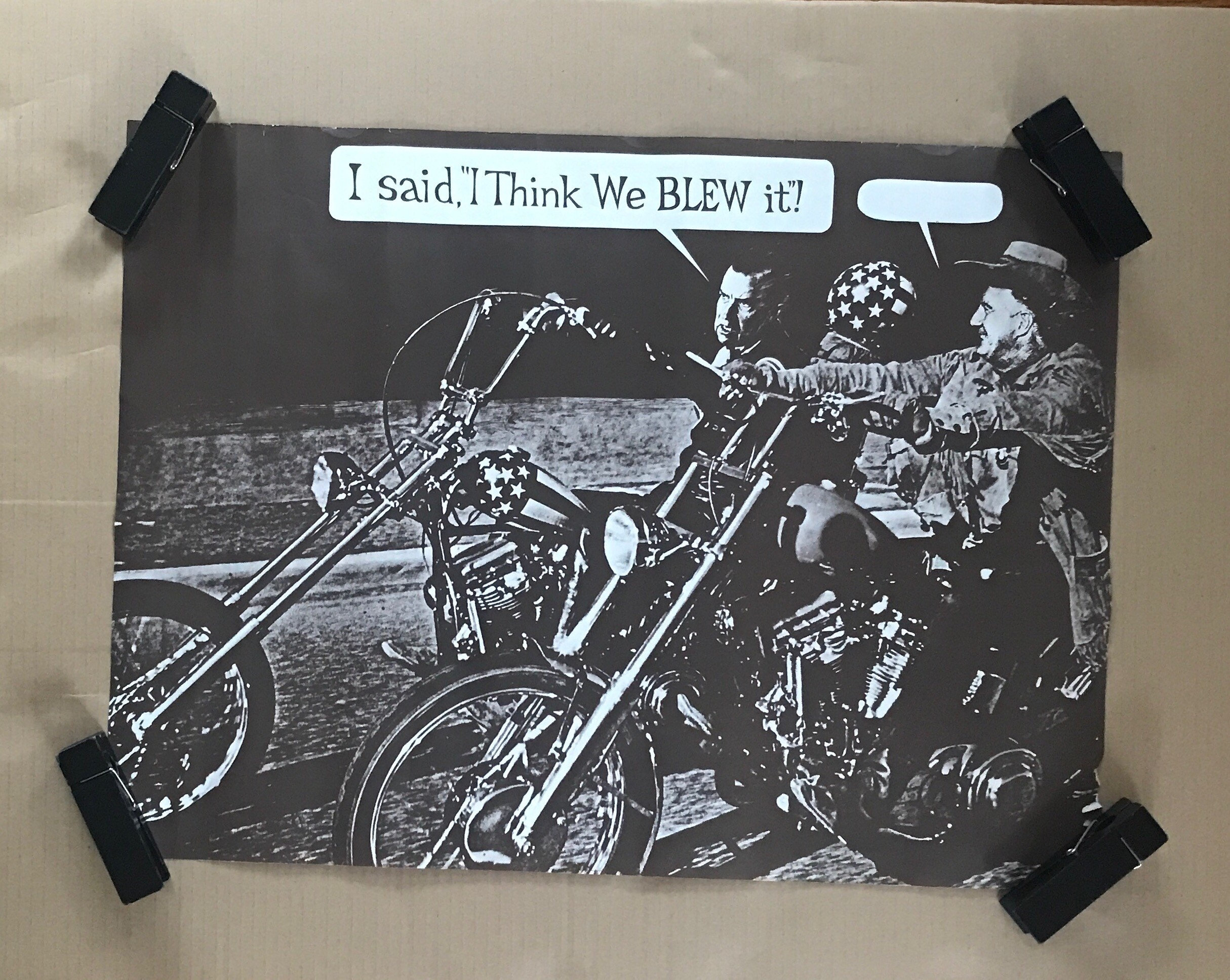 Vintage Original 1970s Nixon Agnew Easy Rider Motorcycle Poster