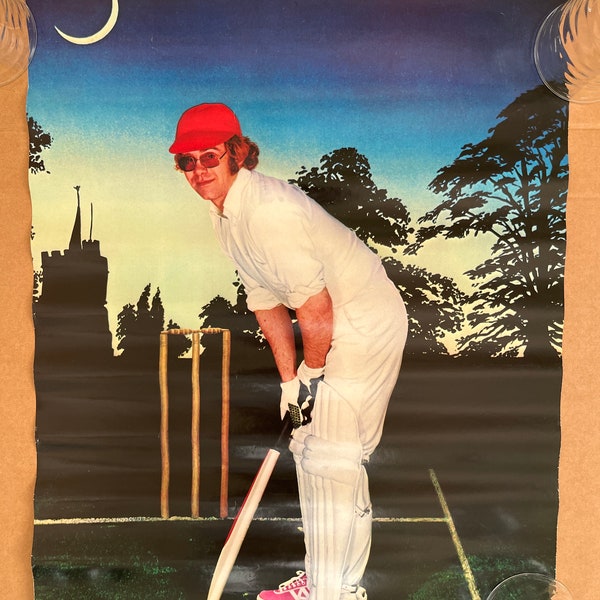 Elton john greatest hits volume II vintage poster 1977 cricket music memorabilia promo