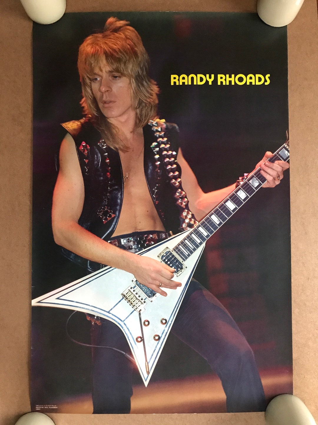 Vintage Original 1980s Randy Rhoads Guitar Poster 1985 Music on Stage ...