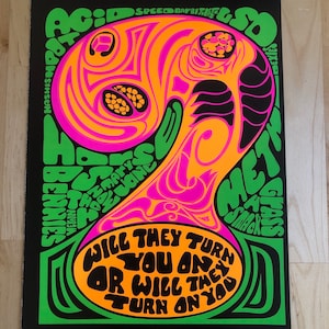 Adam and Eve Will They Turn You On Blacklight Poster Pin-up Print Double Sided