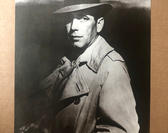 Humphrey Bogart Casablanca movie Sepia print poster 1970s