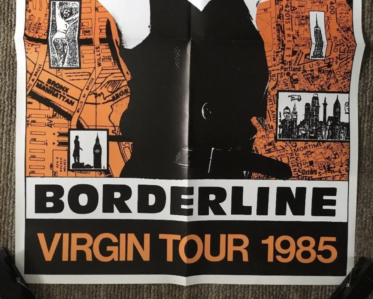 マドンナ　ポスター　1985年　ザバージンツアー　ツアーポスター Madonna 1985 Vintage Poster 24x33 On Stage Like A Virgin