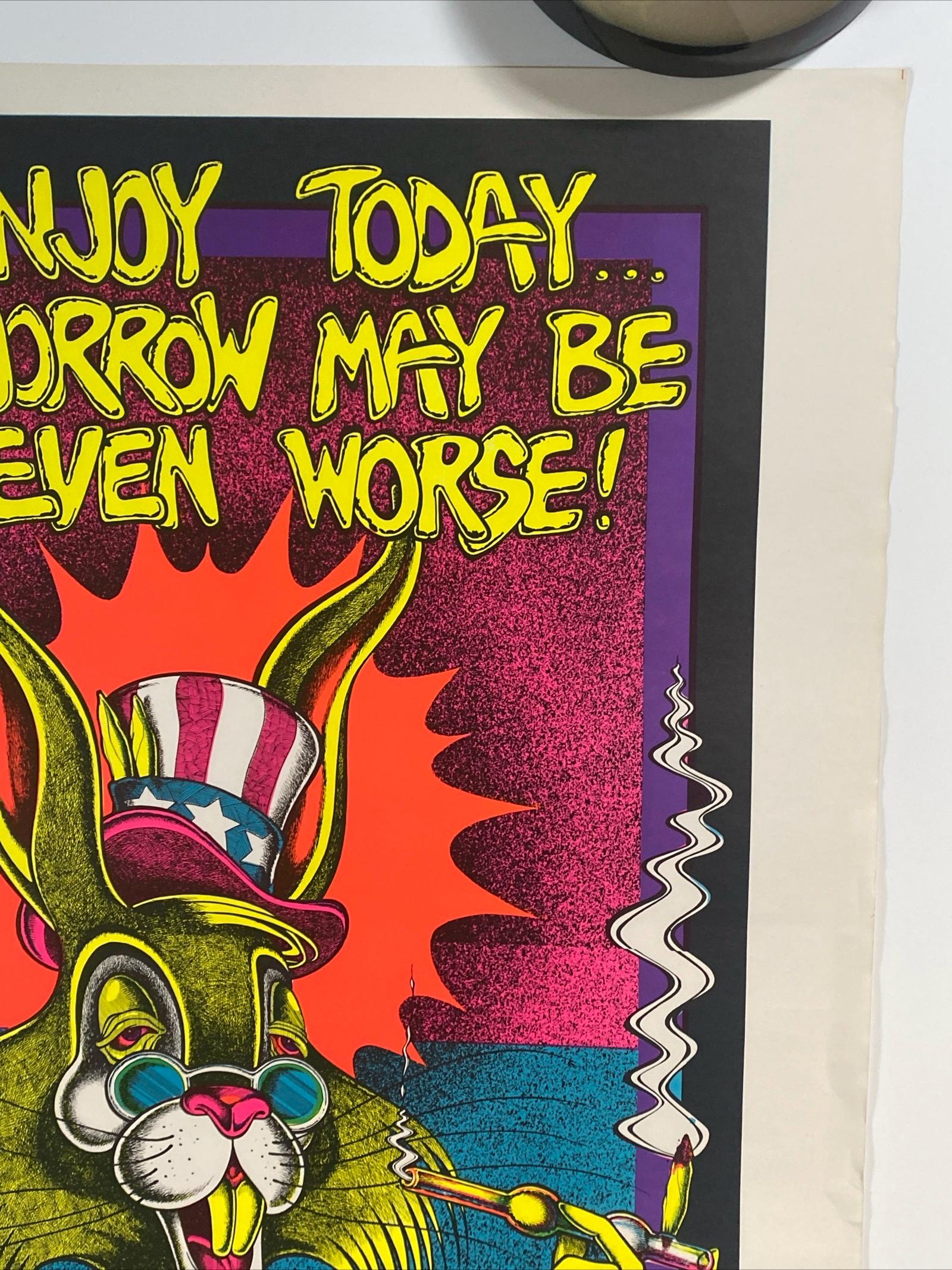 Enjoy Today Blacklight Poster Vintage Original Joe Petagno III