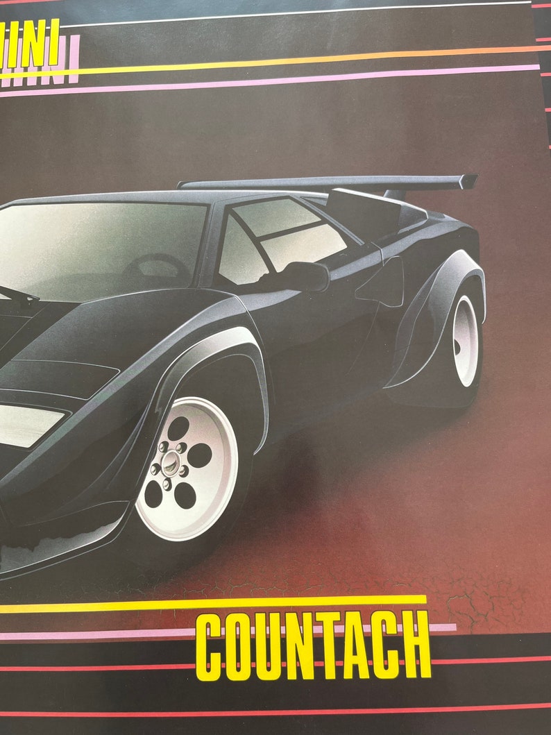 Countach Vintage Poster Sports Car Etsy