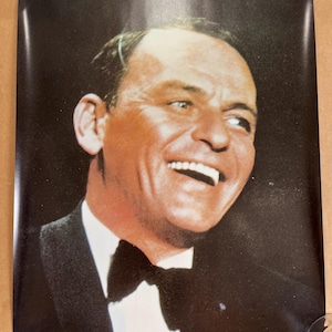 Póster vintage de Frank Sinatra, fotografía de rostro de los años 70, estilo comercial promocional