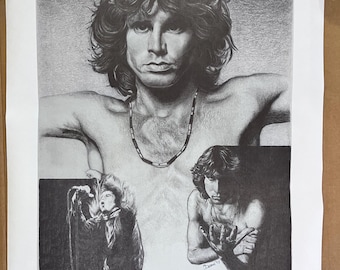 Jim Morrison Vintage Poster Illustration Drawing Style 1992 M