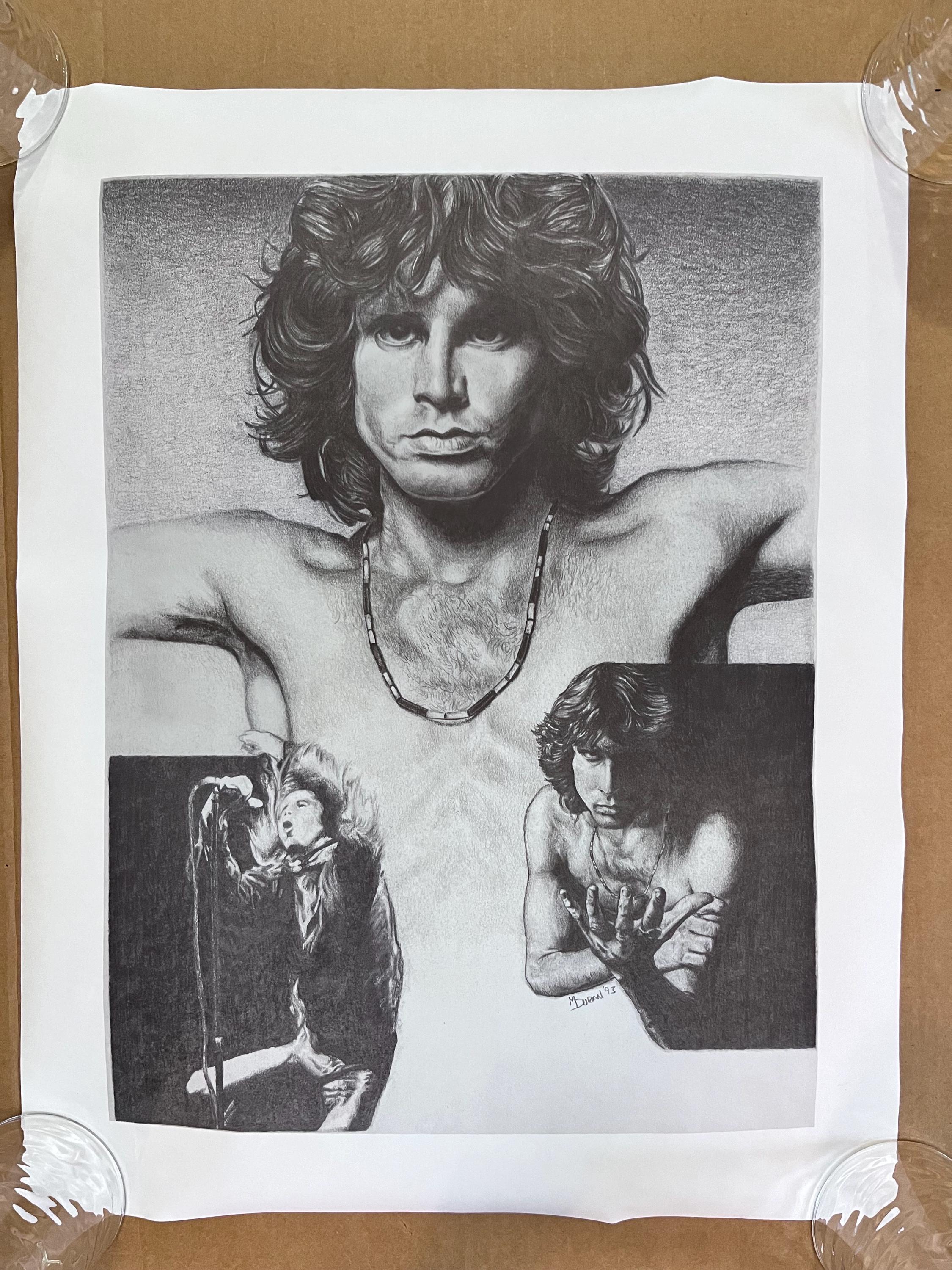 Jim Morrison Vintage Poster Illustration Drawing Style 1992 M