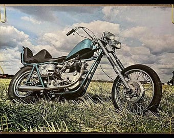 【新品未使用】TSY 58s Panhead Poster 70s Harley Davidson Panhead Art Print | Vintage Motorcycle Poster