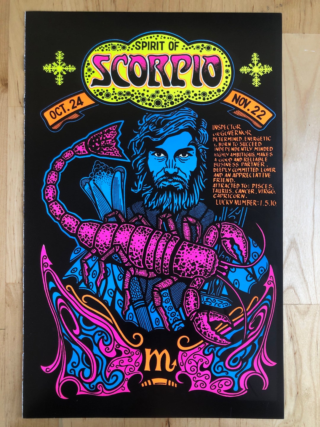 Led Zeppelin Blacklight Poster Pin-up Print Double Sided UV