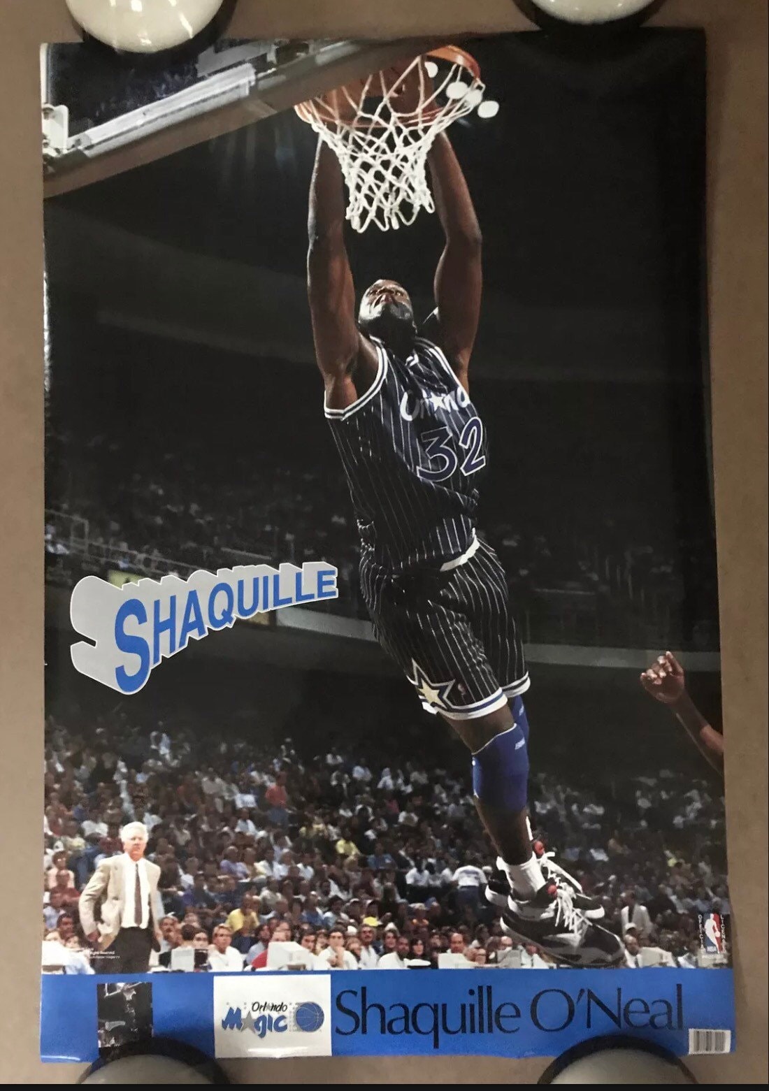 Vintage Original 1990s Orlando Magic Shaquille Oneal Pinup 