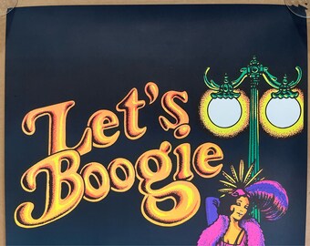 Lets Boogie Original Vintage Poster Couple Dancing 1970s Hoorman