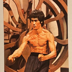 Bruce Lee Cartel escena de película vintage flex karate artes marciales foto 1970'S osp Cartón