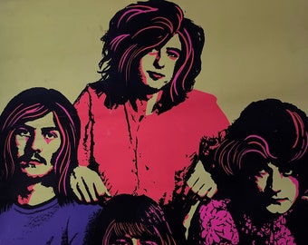 Led Zeppelin Vintage Blacklight Poster Original 1960s Music
