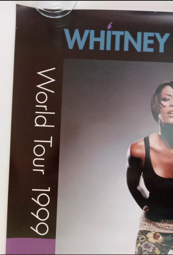 Vintage Original Whitney Houston World Tour 1999 Poster Rare Soul