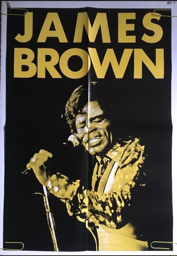 Vintage Original 1980s James Brown Poster Music Memorabilia Legend