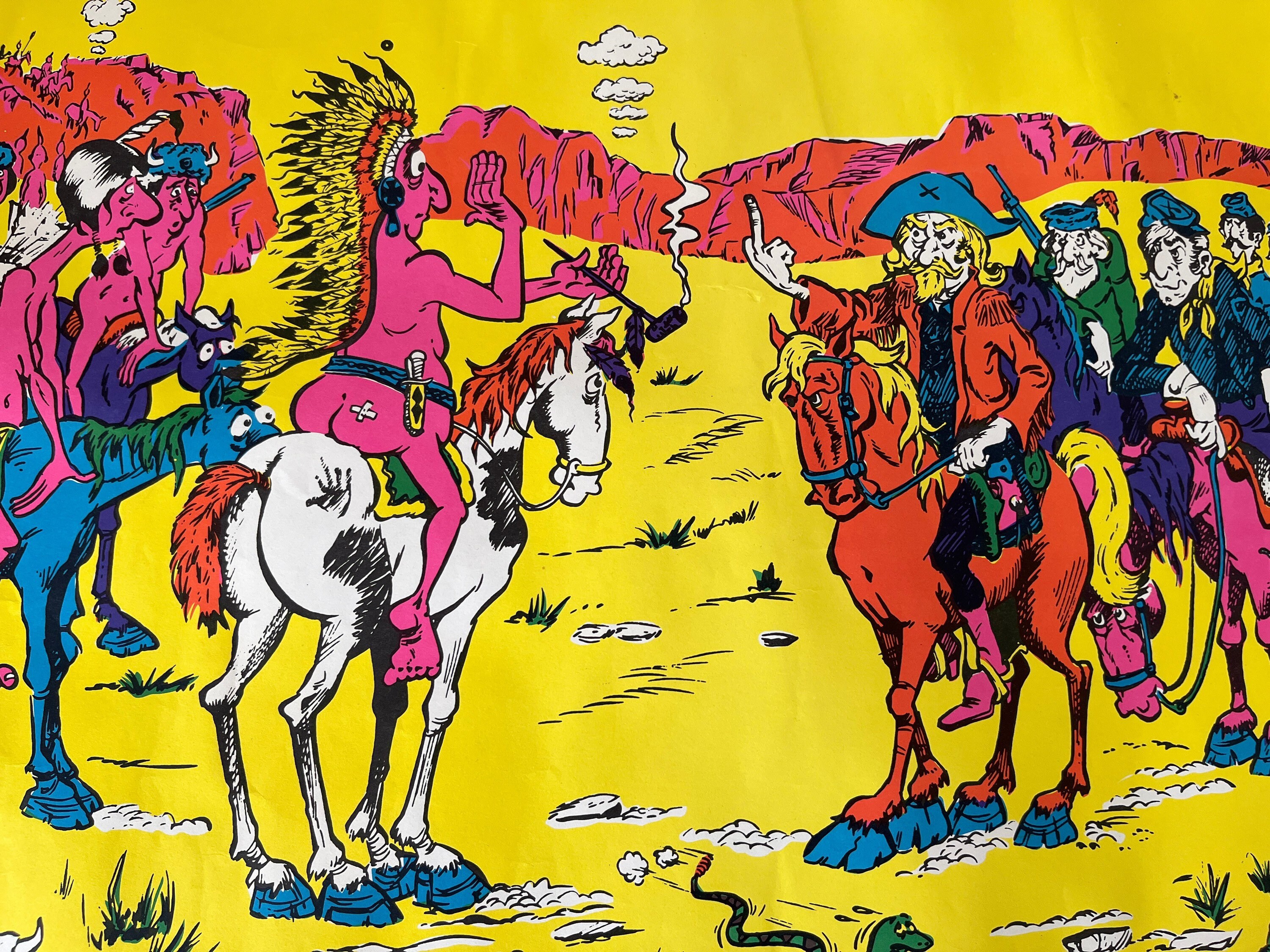 Custers Last Stand Vintage Blacklight Poster 1970s - Etsy