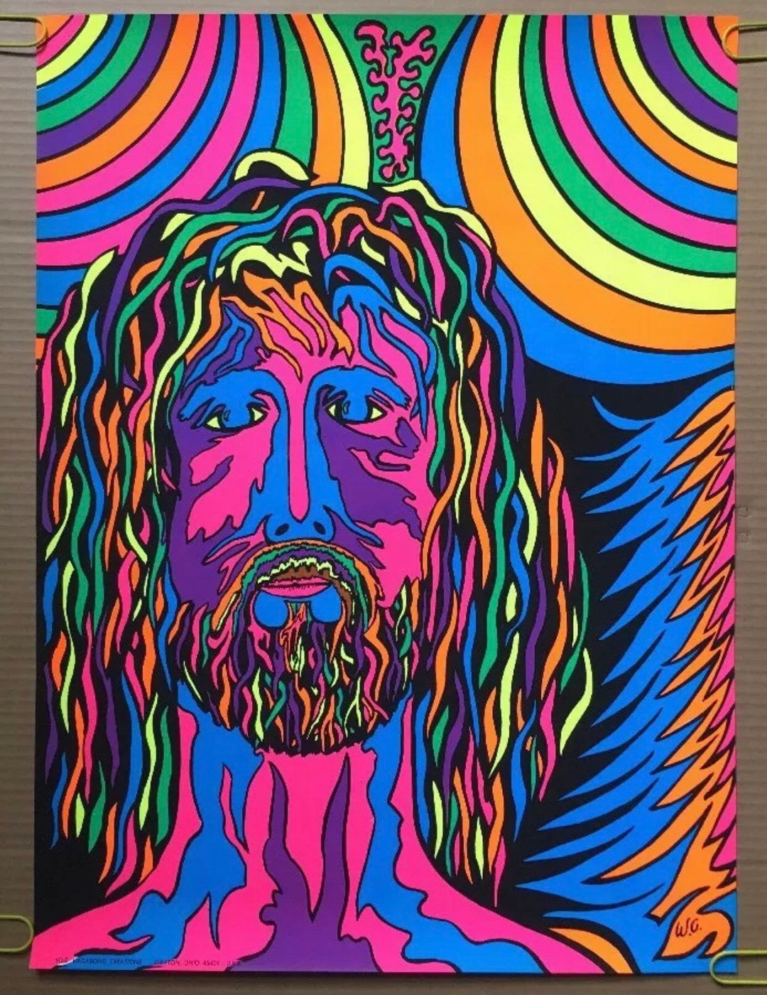Jesus Christ Superstar Vintage Blacklight Poster Psychedelic Pin