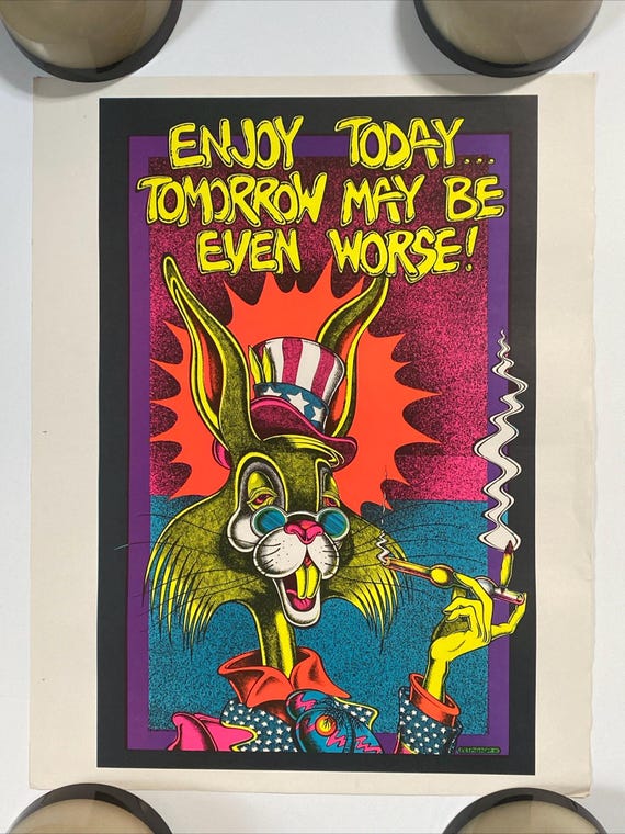 Enjoy Today Blacklight Poster Vintage Original Joe Petagno III